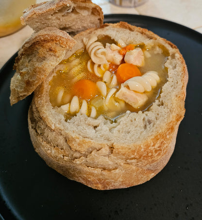 Sourdough Bread Bowls with savory add-ins